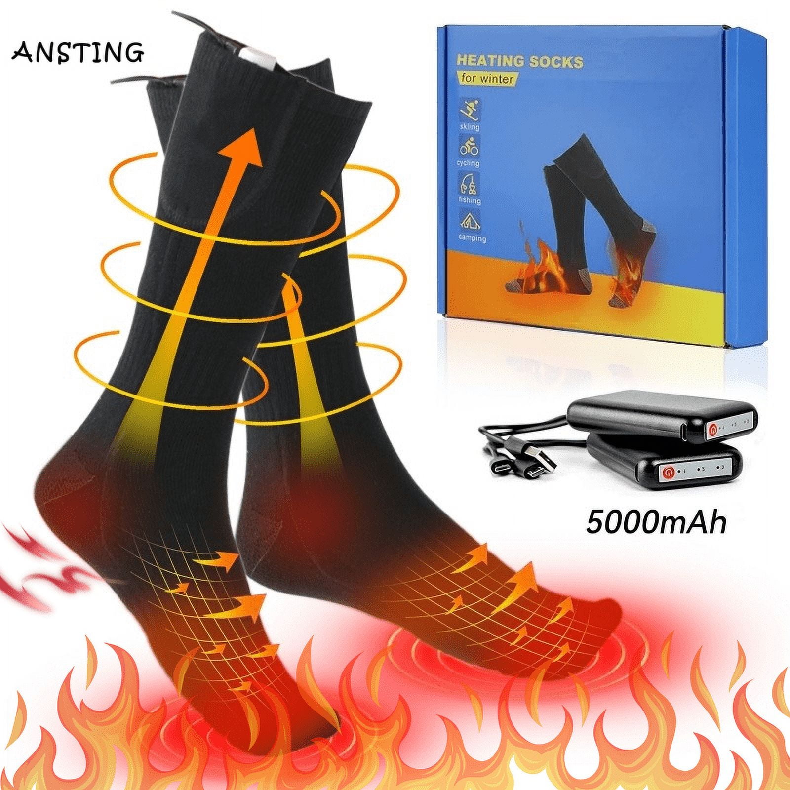 Chaussette De Ski,Chaussettes Chauffantes électriques USB Avec Télécommande, Batterie