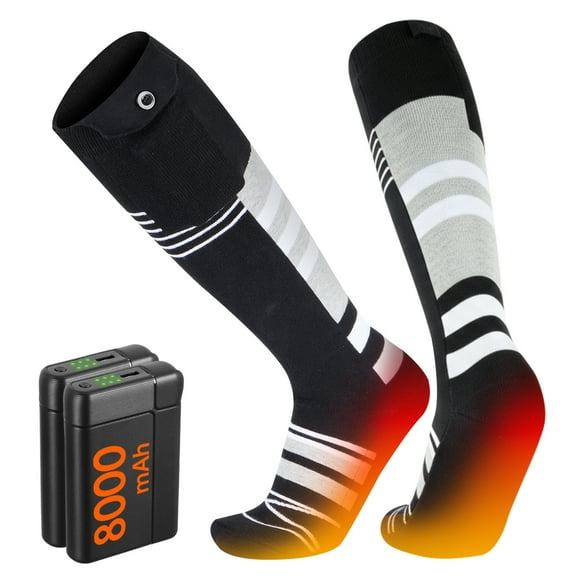 Lobmouse Heated Socks for Men Women, 8000mAh Rechargeable Electric Socks, Battery Operated Socks Foot Warmer Socks for Men Women,Outdoor Hunting Skiing Cycling Camping Hiking,Non-APP Control