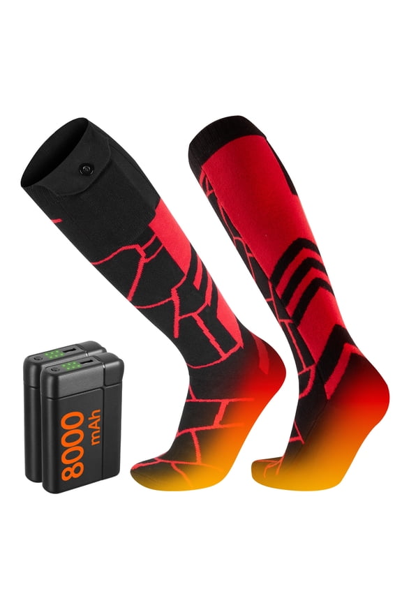 Heated Socks for Men Women, 8000mAh Rechargeable Electric Socks, Battery Operated Socks Foot Warmer Socks for Men Women,Outdoor Hunting Skiing Cycling Camping Hiking,Non-APP Control