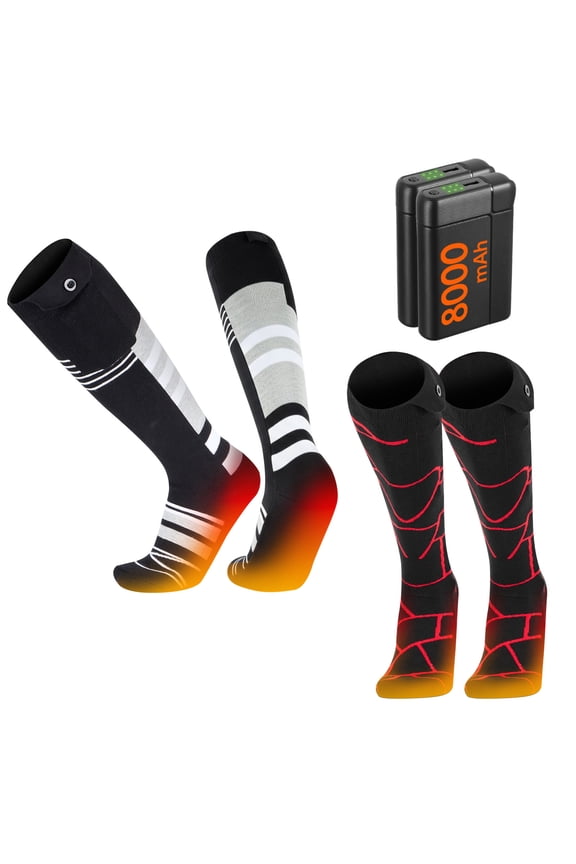 Heated Socks for Men Women, 8000mAh Rechargeable Electric Socks, Battery Operated Socks Foot Warmer Socks for Men Women,Outdoor Hunting Skiing Cycling Camping Hiking,Non-APP Control
