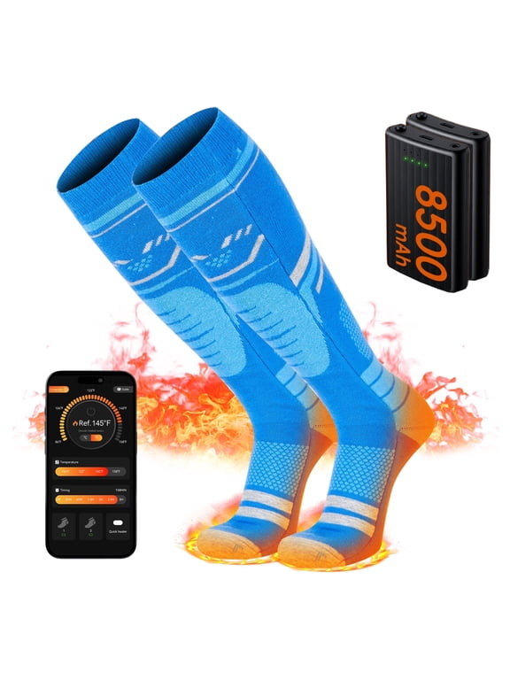 Heated Socks for Men Women with APP Control, 8500mAh Rechargeable Electric Socks,15H Battery Operated Socks Foot Warmer Socks for Men Women,Outdoor Hunting Skiing Cycling Camping Hiking