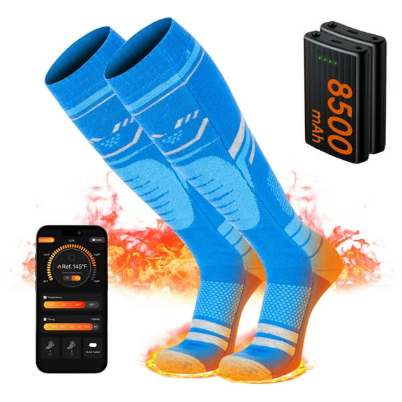 Lobmouse Heated Socks for Men Women with APP Control, 8500mAh Rechargeable Electric Socks,15H Battery Operated Socks Foot Warmer Socks for Men Women,Outdoor Hunting Skiing Cycling Camping Hiking