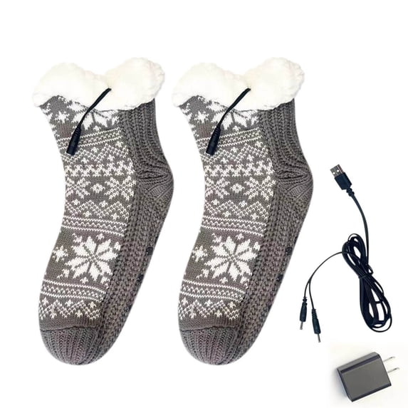 Heated Socks for Men & Women, Adjustable Temperature Warm Thermal Heating Socks, Soft Cozy Winter Foot Warmer Socks, Ideal for Cold Weather, Indoor Daily Wear, Christmas Holiday Gift