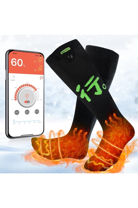 Heated Socks for Men Women, Control Battery Recharable Washable, Electric Foot Warmer Hiking Biking Camping Skiing Hunting Outdoor Work, Heating SocksWarm