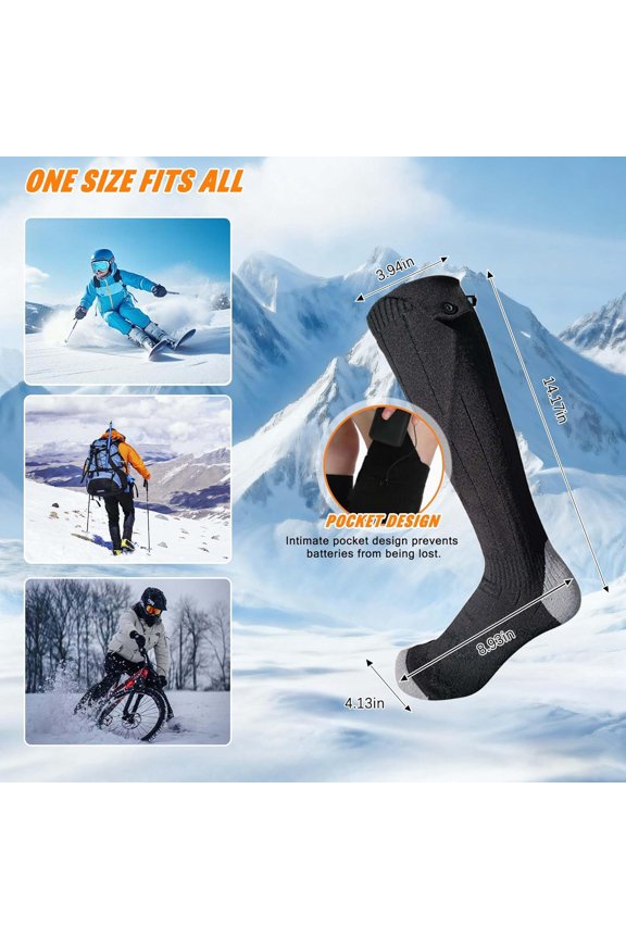 Heated Socks for Men WomenFour-Speed Adjustable,5000mAh Battery*2,Machine Washable,Rechargeable Heated Socks,Suitable for Outdoor Work,Cycling,Hunting,Mountaineering,Skiing$$Sport & Recreation Other