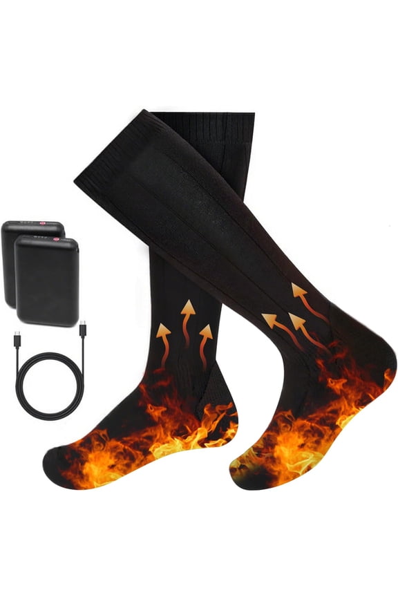 Heated Socks for Men Women, Rechargeable Electric Heated Socks with 5000mAh Battery *2, Washable Warm Socks, 3 Heating Levels for Outdoors Work Cycling Camping Hiking Skiing Hunting Fishing