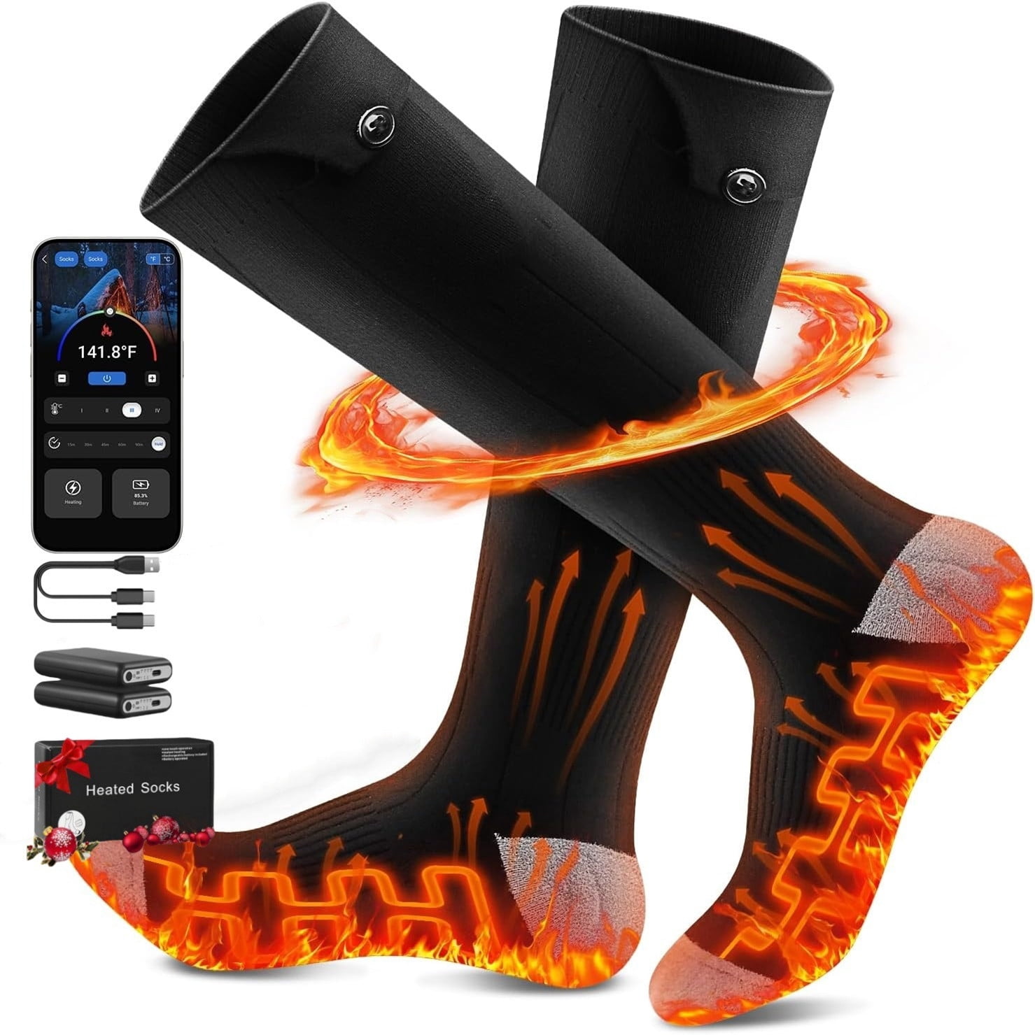 Heated Socks for Men Women,Rechargeable Electric Socks 5V 6000mAh ...