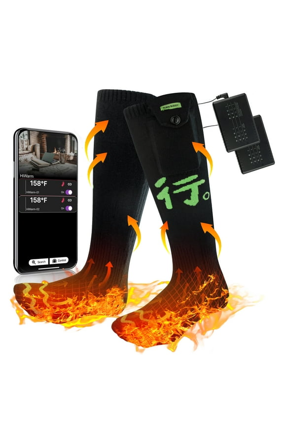 Heated Socks for Men Women,Rechargeable Heated Socks with 4 Heating Level,Battery Heated Socks Washable Electric Socks for Men Skiing Hunting Camping L