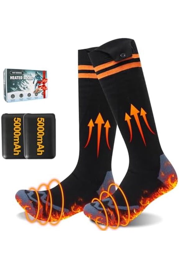 Heated Socks for Men Women, Rechargeable Heated Socks with 4 Heating Levels, 5000mAh Electric Socks for Skiing, Hiking, Camping, Hunting and Outdoor Work$$Sport & Recreation Other