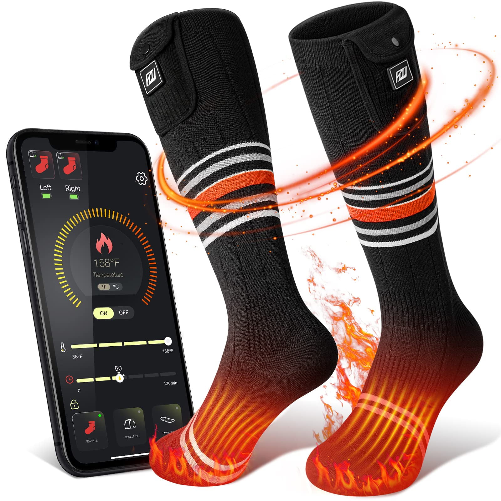 Heated Socks for Men Women Rechargeable Washable Foot Warmer 2022