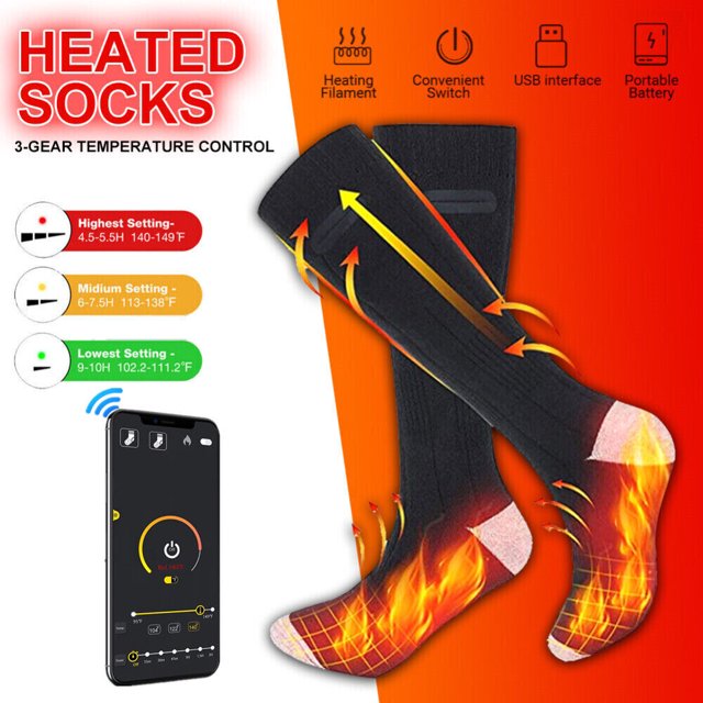 Heated Socks for Men Women Rechargeable Washable Foot Warmer Electric