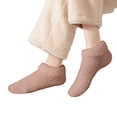 thumbnail image 1 of Heated Socks Thickened Fleece Anti Slip Plush Short Tube Home Sleep Socks Compression Socks for Women Brown One Size, 1 of 4