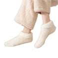 thumbnail image 1 of Heated Socks Thickened Fleece Anti Slip Plush Short Tube Home Sleep Socks Compression Socks for Women Yellow One Size, 1 of 4