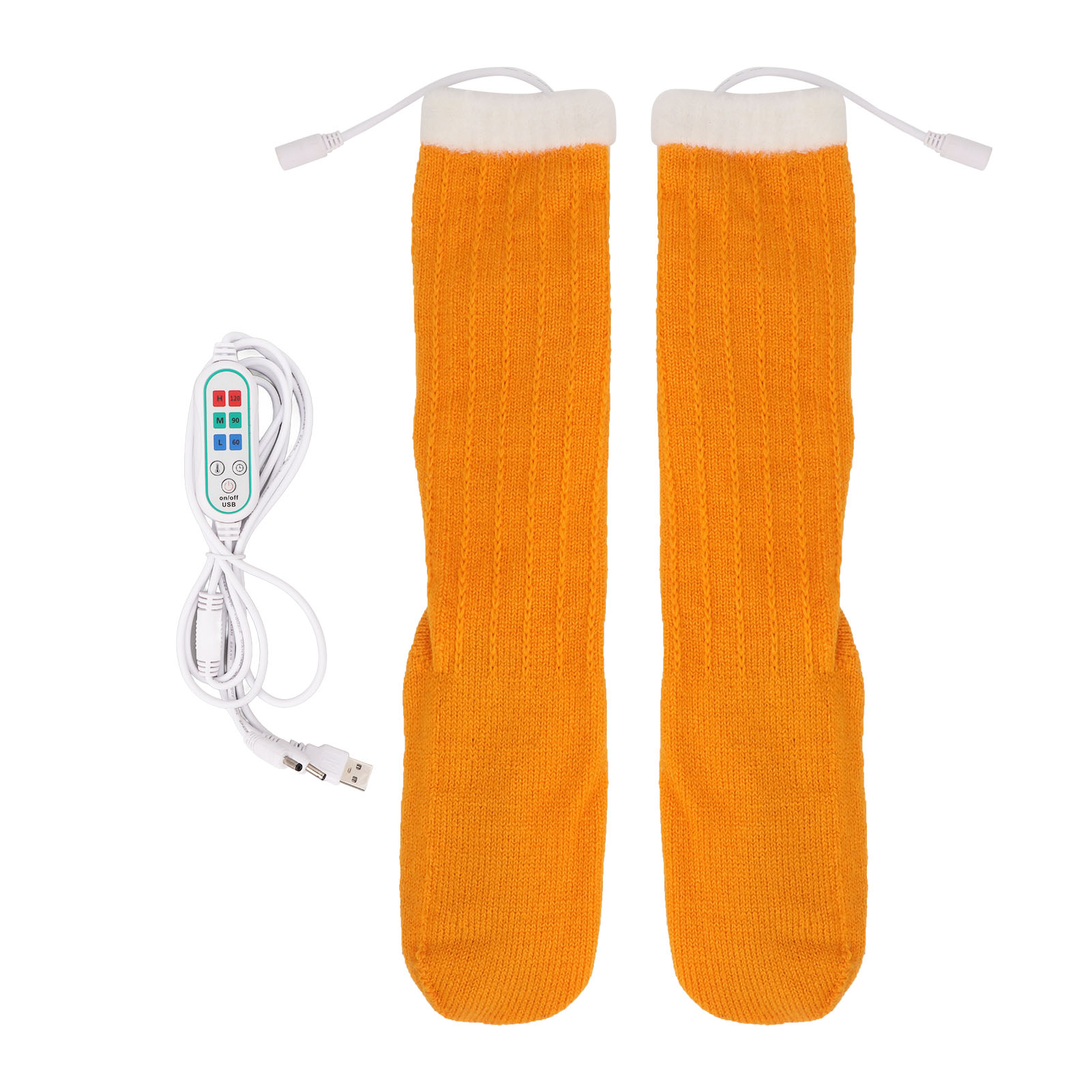 Heated Socks USB 3 Temperature Gears Lightweight Yellow Warm Heating ...