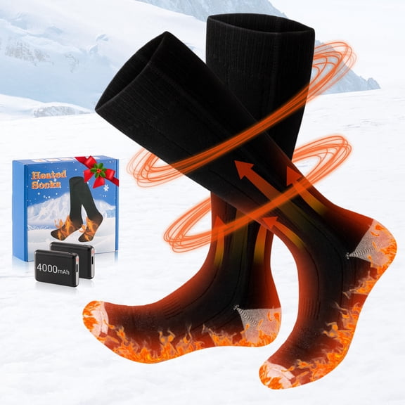 Heated Socks for Men Women,4000mAh Rechargeable Electric Socks with Warm Winter Thermal Socks for Skiing Hiking Camping Hunting(3 Heating Settings)