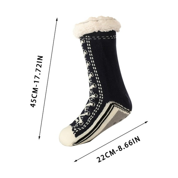 Heated Socks for Women, USB Rechargeable Non-Slip Fluffy Warm Winter Home Slipper Socks Unique Christmas Gifts (Black)