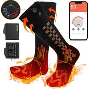 ULTPEAK Heated Socks with App Control,7.4V Electric Heated Socks for Men Women,Powered Battery Heated Sox Rechargeable for Motorcycling Skiing Hunting XL