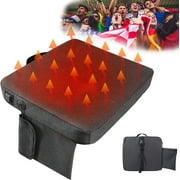 Heated Stadium Seat Cushion Portable Heated Stadium Seats Cordless Rechargeable Stadium Seat Pad 149F USB Battery Heated Bleacher Cushion Portable Heating Pad With Straps for Outdoor Sports, Camping,