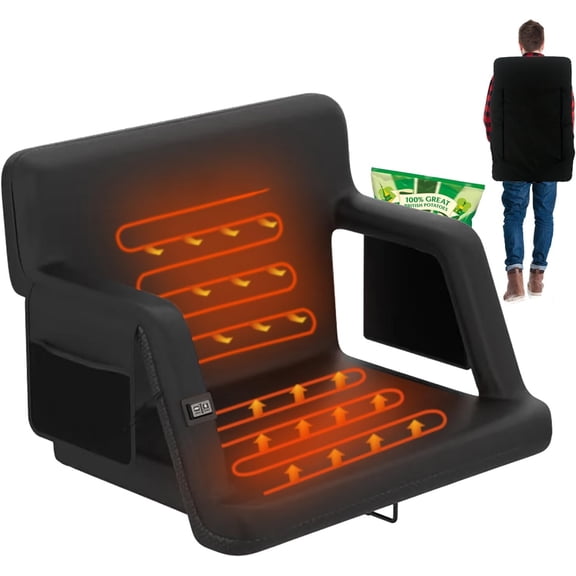 Heated Stadium Seats for Bleachers, Portable Reclining Stadium Chair with Support and Arm Support,3 Heating Level - for Outdoor