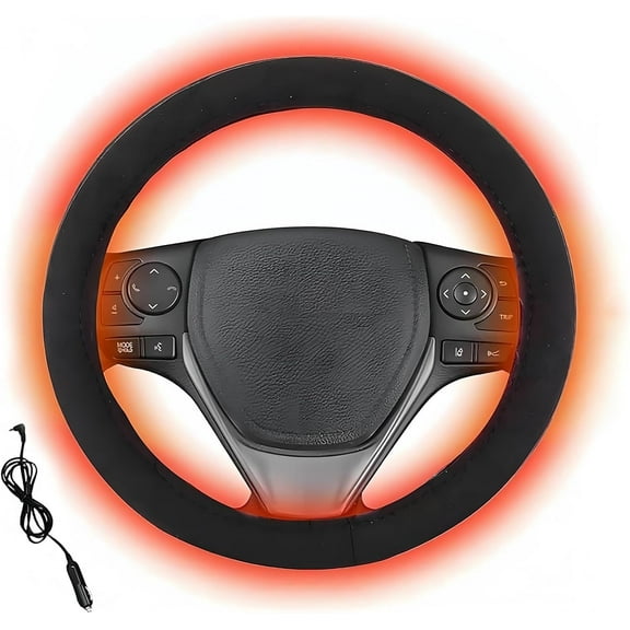 Heated Steering Wheel Cover, Steering Wheel Heater Wireless, 12V Vehicle Hand Warming Steerings Wheels Protector, for Vehicles Trucks SUV(1 pc)