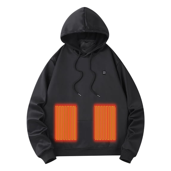 Heated Sweatshirt Unisex USB Heated Hoodie with 3/7 Heating Levels Men Women Heated Jacket USB Rechargeable Heated Body Warmer Thermal Tops Heated Clothing for Running Hiking