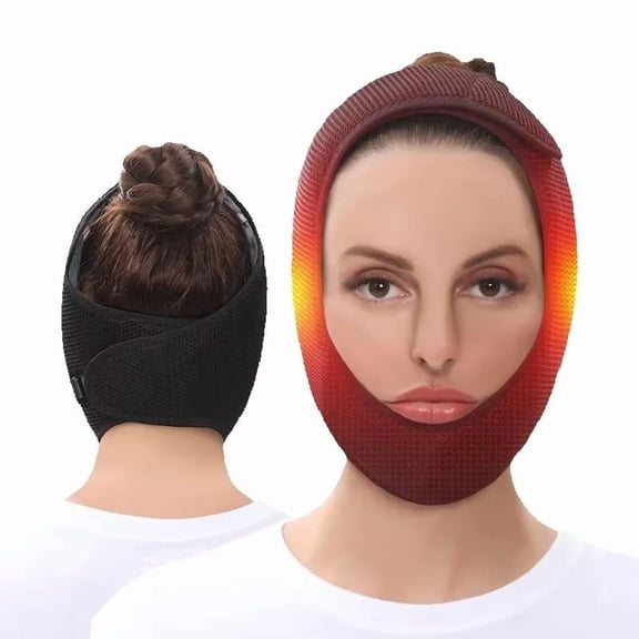 Heated TMJ Massager Electric Warming Wrap for Jaw & Chin, 3 Heat Levels, Auto-Off Timer, One Size Adjustable, USB Powered, Relaxation Gift for Women Men