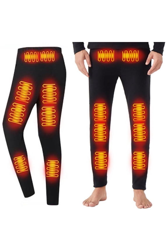 Heated Thermal Underwear Pants for Mens 16 Heating Zones Fleece Warm Long Johns Bottoms Base Layers Winter Cold Weather Black, XXL