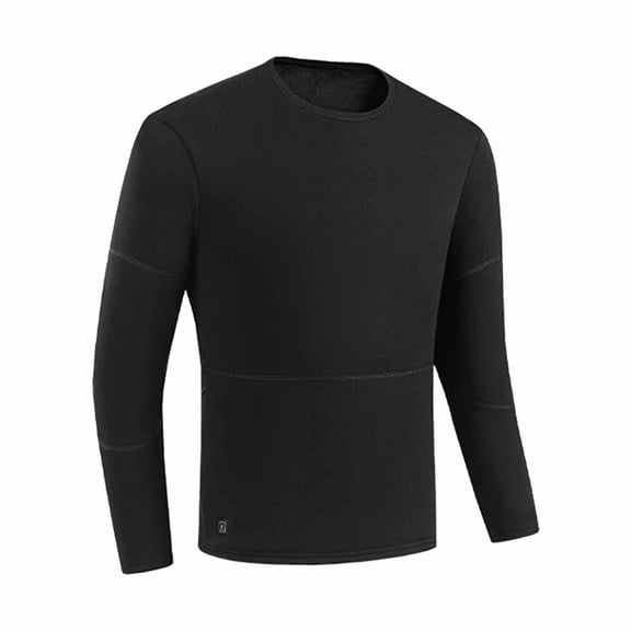Heated Thermal Underwear Tops for Mens 22 Heating Zones Shirts Cotton Base Layers Long Johns Winter Outdoor Black, 4XL