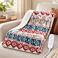 Heated Throw Blanket 5 Heat Levels 3 Hours Auto-off Red Beige - Walmart.com
