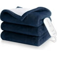 thumbnail image 1 of Heated Throw Blanket - 50" x 60" Flannel Electric Heat Blanket for Office Chair - Washable Heating Blanket with 5 Heating Levels & 3 Hours Auto Shut Off, Machine Washable (Blue), 1 of 6