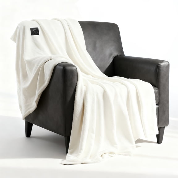 Heated Throw Blanket Electric Blanket with Built-in Button Controller 50"x60" One-Touch Ultra Cozy Soft Warm 4 Heat Levels & 4 Hours Auto-off Overheat Protection