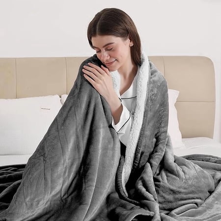 Heated Throw Blanket, Electric Blanket Throw with 5 Heating Levels & 4 Hours Aut