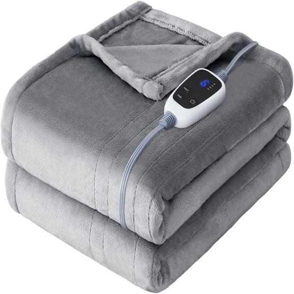 Heated Throw Blanket, Flannel Electric Blanket Throw with 6 Heating Settings & 2-10 Hours Auto Shut Off, Fast Heating & Machine Washable for Home Office Use, 50x60 Inch