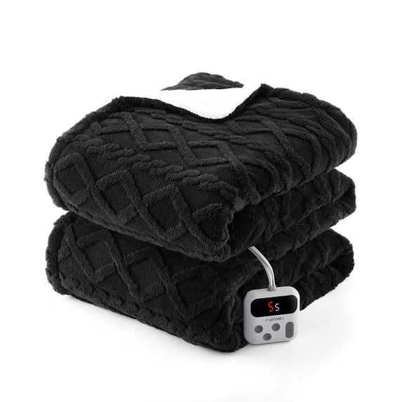 Heated Throw Blanket with Thick Tufted Cable Pattern, 10 Heating Levels and 10 Time Settings with Intelligent Temperature Control, Machine Washable, Fast Heating (5 Sizes, 6 Colors)