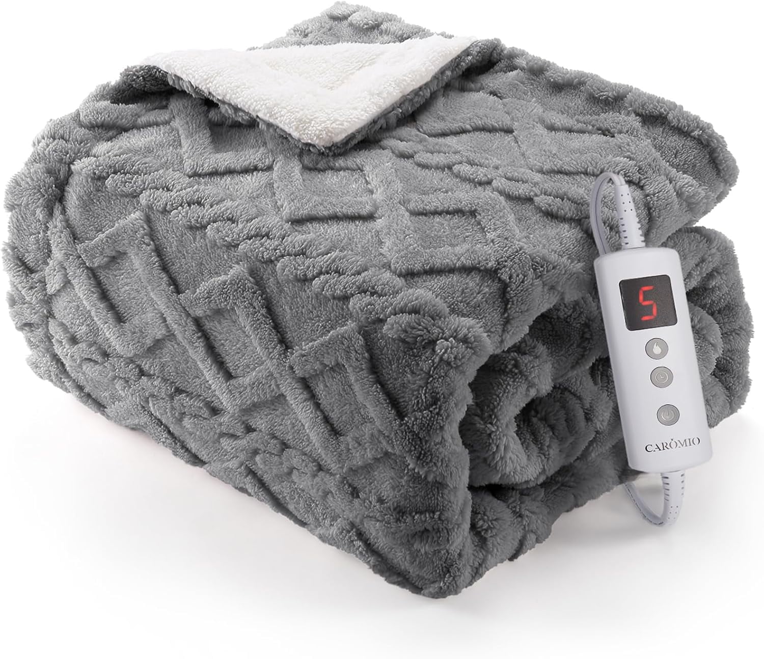 Heated Throw Blanket | Thick Tufted Sherpa Electric Blanket | 10 ...