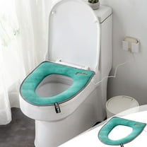 Heated Toilet Seat Covers USB Intelligent Toilet Seat Warmer 40° Constant Temperature Toilet Mat Winter Plush Toilet Seat Cover With Handle Seat Cushion,Blue,Cloth