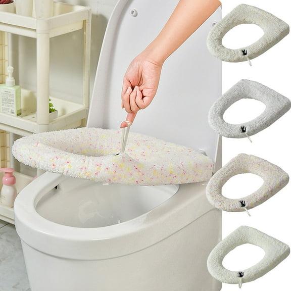 Heated Toilet Seat Pad, Waterproof Polyester Toilet Cushion, Warmth Control, Auto Shut-Off, Modern Design, Family Use, Bathroom Relaxation, Comfort Pad TOPLIU