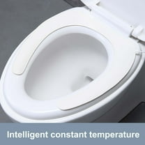 Heated Toilet Seat with Temperature Display and Built-in Side Controls,Elongated Toilet with Earth Leakage Protection,Intelligent Constant Temperature Heating Toilet Pad （White）