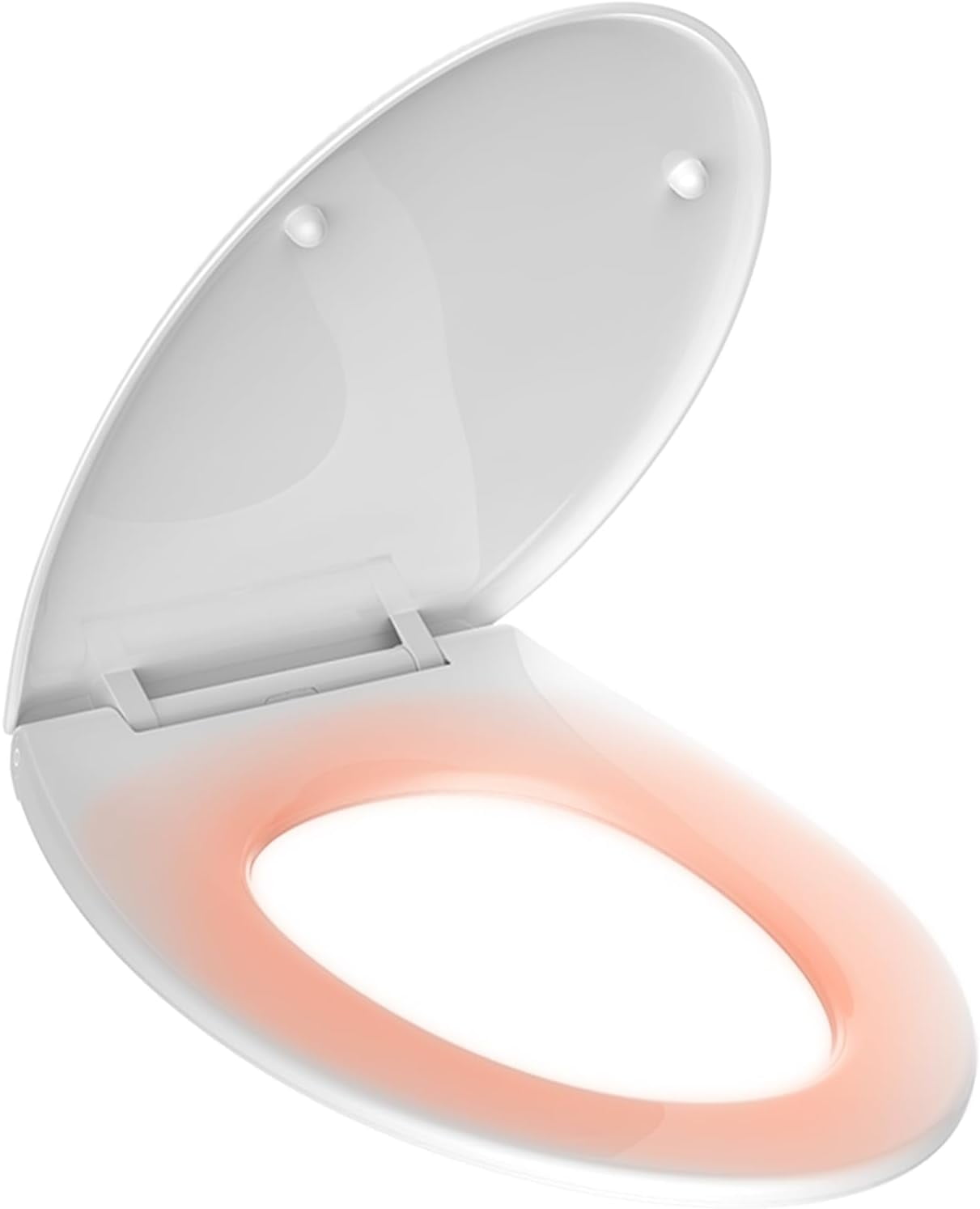 Heated Toilet Seat with Built-in Side Control, Lid and Seat Soft Close, Auto Night Light, Easy Installation, Elongated