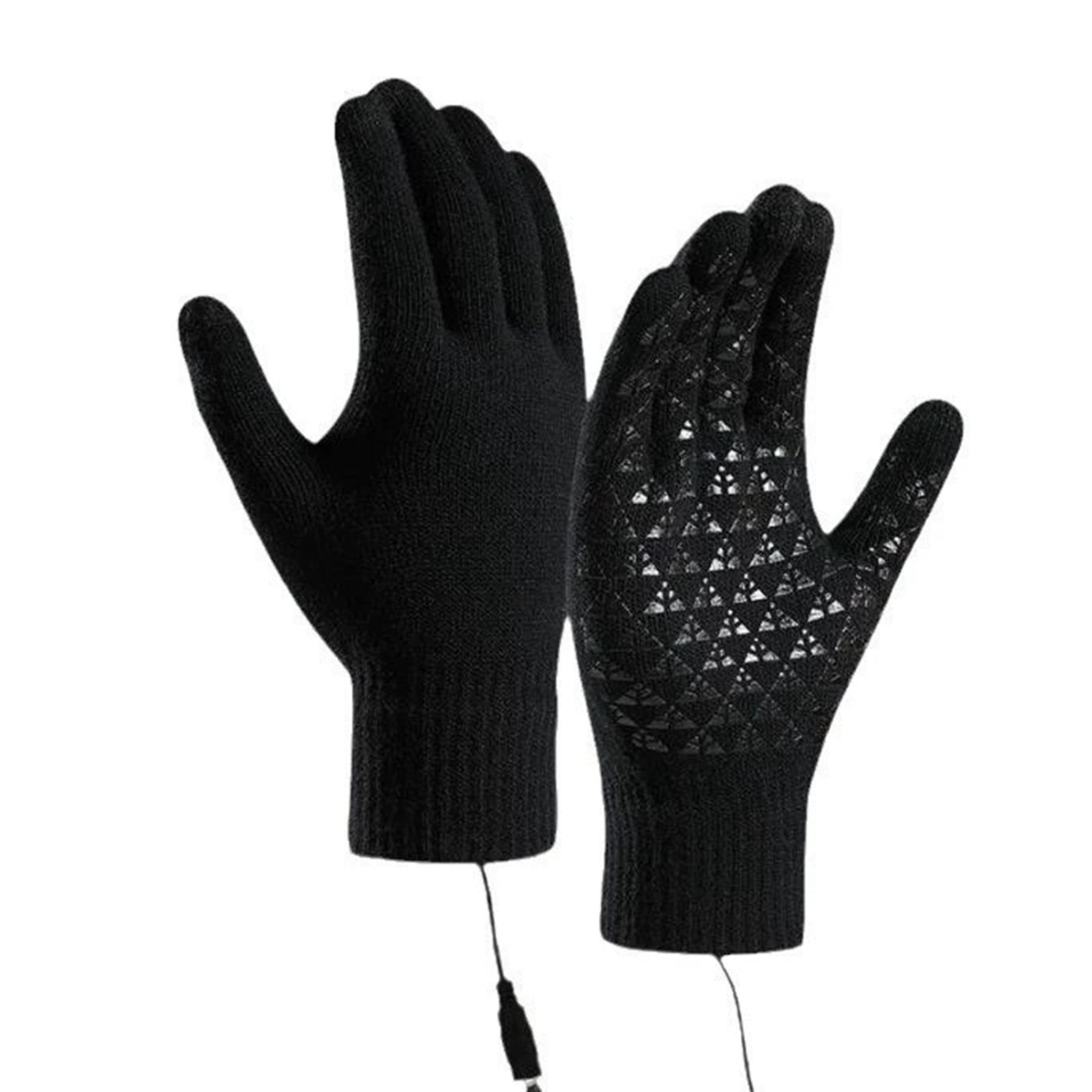 Heated Touchscreen Winter Gloves USB Rechargeable for Cold Weather,Thermal Warm Gloves for Men Women with Upgraded Heating,for Outdoor Skiing&Winter Activities,Soft Knit Lining Gloves