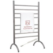 Heated Towel Rack, 8-Bar Freestanding Model, Brushed Stainless Steel, Plug-in Electric Towel Warmer with Overheat Protection, 150W