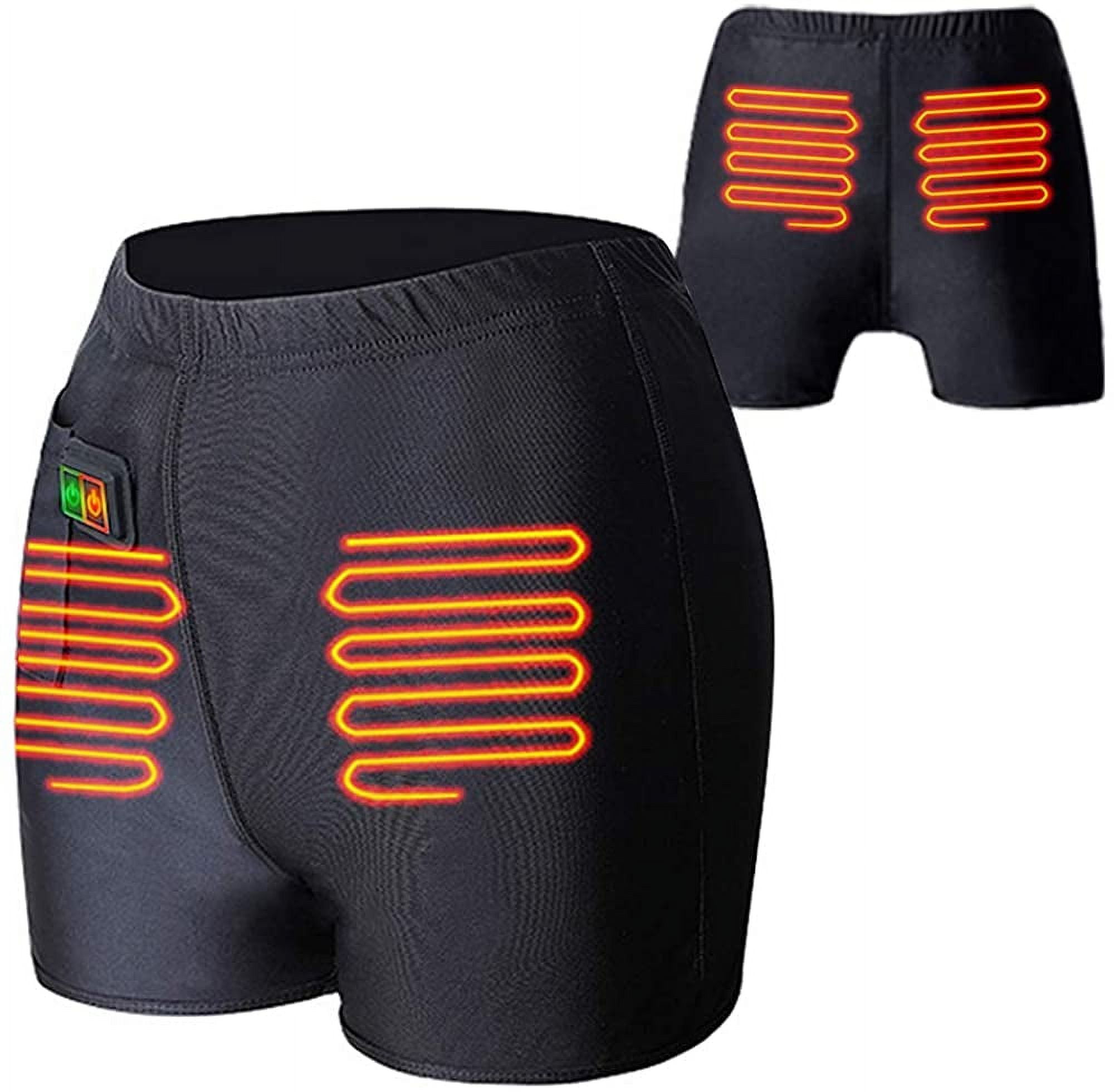 Heated Trousers, Unisex Battery Heated Boxer Briefs Warm Pants Shorts  Electric Thermal Underwear Bottom for Men Women