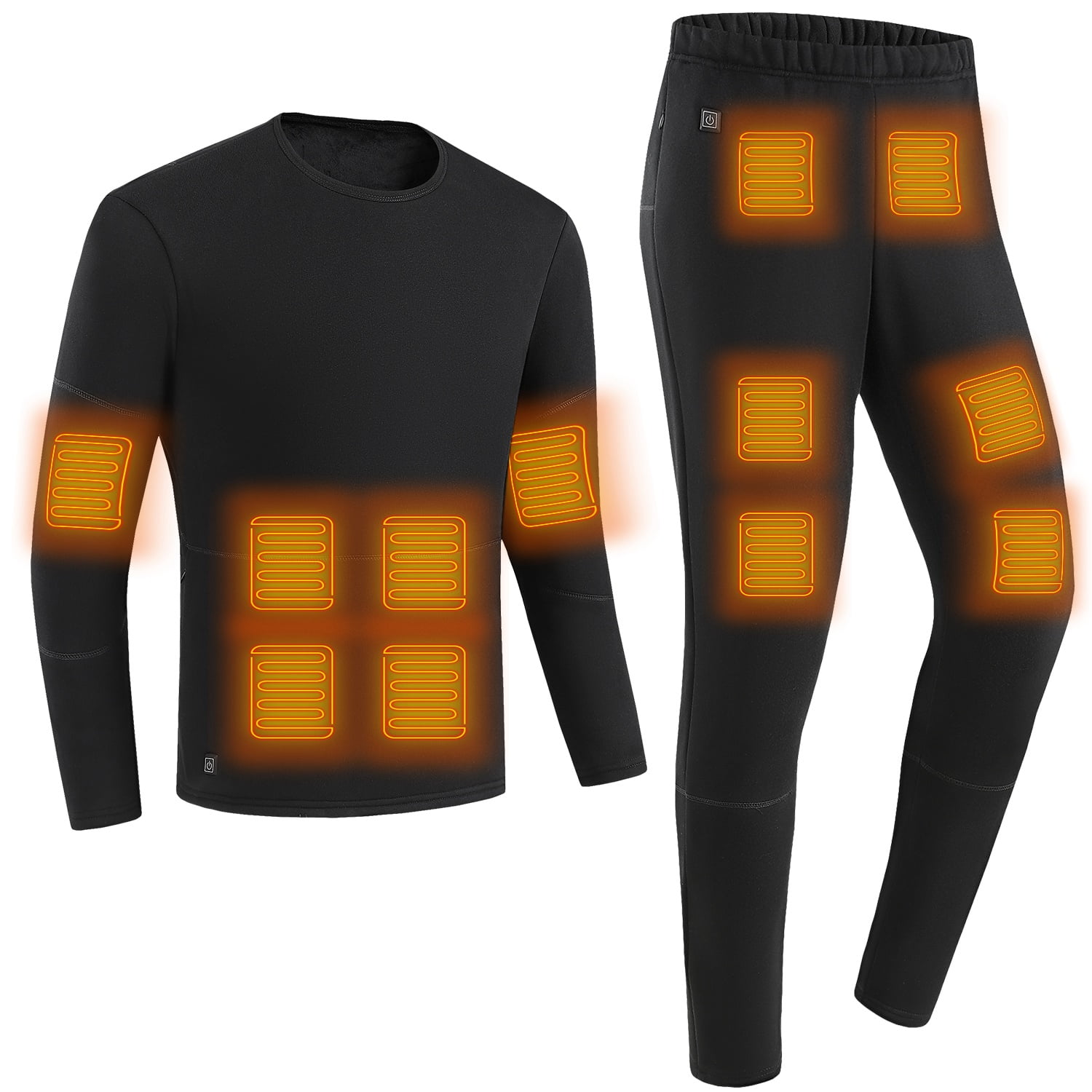 Heated Underwear for Men, iMounTEK Heated Thermal Underwear Set, Electric  Heated Clothing Black Heated Top Pants for Men with 28 Heating Zones 3  Heating Modes - S 