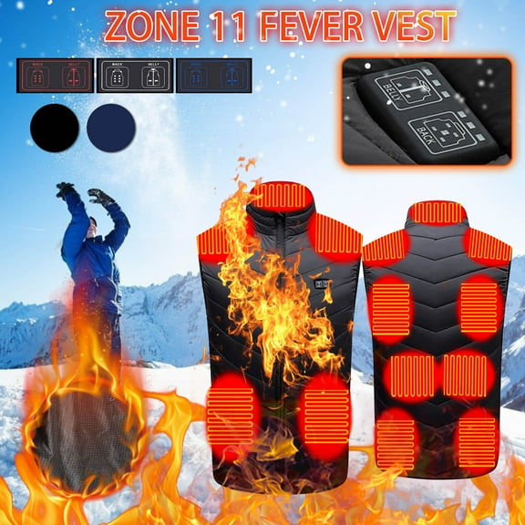 Heated Vest under $5! Bzdzmqm USB Heated Vest With 11 Heating Zones, Rechargeable Battery Powered Warm Clothing, Thermal Jacket For Outdoor Activities, Multiple Size Options, Fast Heating Technology