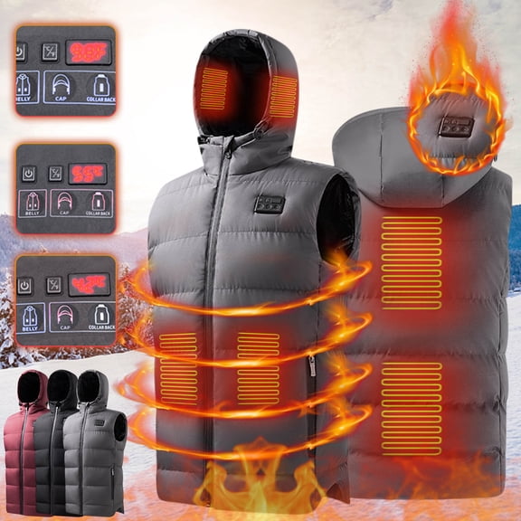 Heated Vest under $5! Xqxayjr USB Heating Vest for Men and Women,6-Zone Infrared Warm Jacket with Temperature Control,Portable Battery Powered Heated Vest for Outdoor Winter Sports,Cold Weather Gear