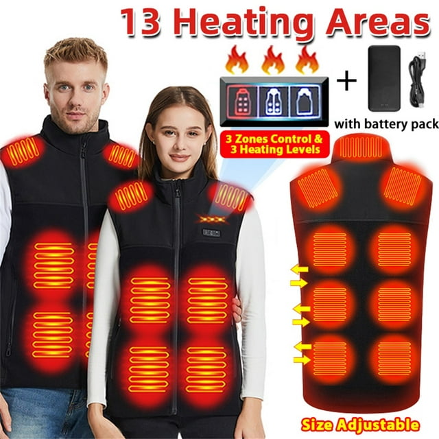 Heated Vest with Battery Pack, Heated Jacket for Women Black Vest ...
