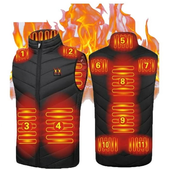 Heated Vest Dual Control Heating USB Heated Vest 11 Area Intelligent Warmth Heated Cotton Clothing