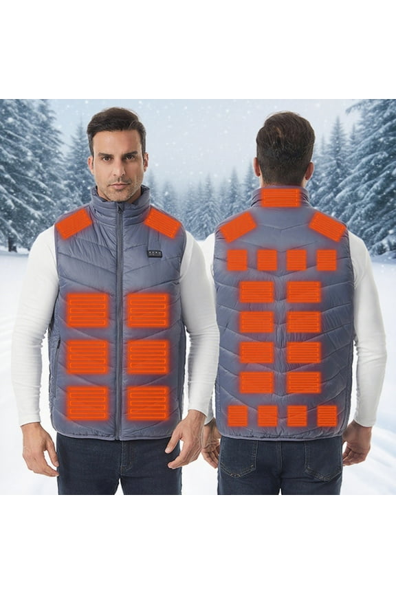 Heated Vest,Electric Heating Gilet for Mens Women, Heating Jacket USB Charging Heated Gilet Body Warmer Waistcoat Gray M