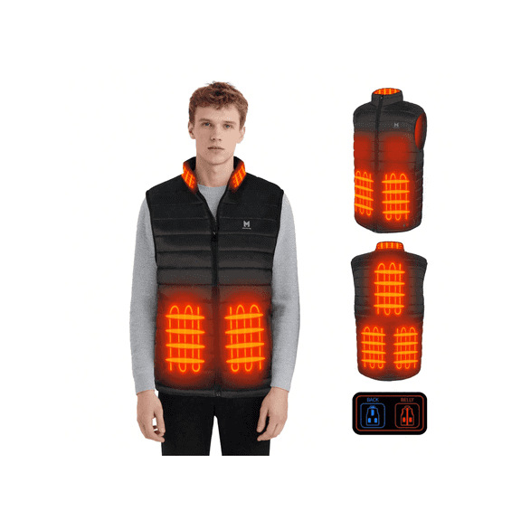 Heated Vest For Men Women, Lightweight Electric Heated Vest 6 Heating Zone 3 Temperature Heating Vest For Winter Hiking Skiing Skating Outdoor M