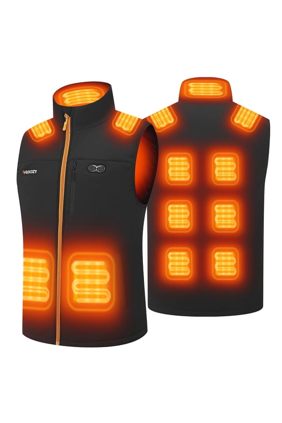 Heated Vest For Men Women, Mens Double Switch Heated Vest With Shoulder Heating-11 Heating Zone(Battery Not Included)